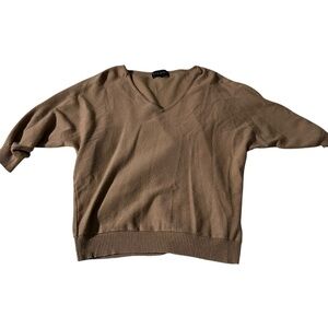 Premise V-Neck Sweater in Warm Brown